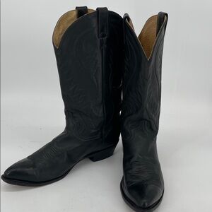 Diamond J Classic Black Western Cowboy Boots Men Size 11EE